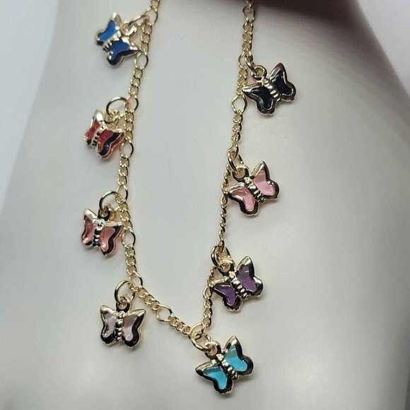 Other - Brazilian 18k Gold Filled Multi color Butterfly Bracelet